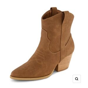 Cushionaire Rocky Women's Tan Western Stacked Heel Boots